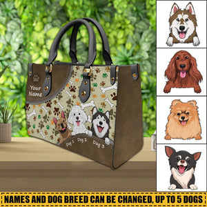 The Road To My Heart Is Filled With Paw Prints - Personalized Leather Handbag - Gift For Pet Owners, Pet Lovers , Cat Lovers, Dog Lovers | CLP14 NH96