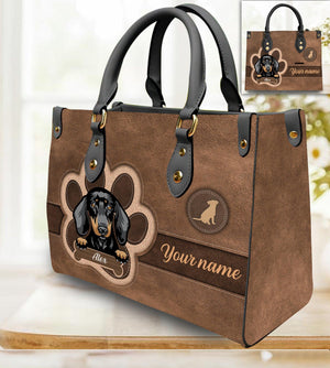 Pawsitively Loved - Personalized Leather Handbag - Gift for Dog Lovers, Dog Dad, Dog Mom | CLP13 NH96