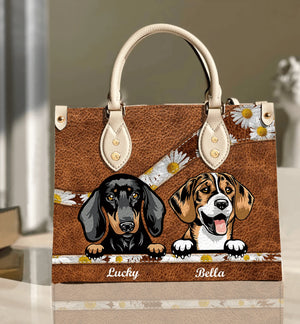 Not All Angels Have Wings, Some Have Fur Daisy Flower - Personalized Leather Handbag - Gift for Dog Lovers, Dog Dad, Dog Mom | CLP13 NH96