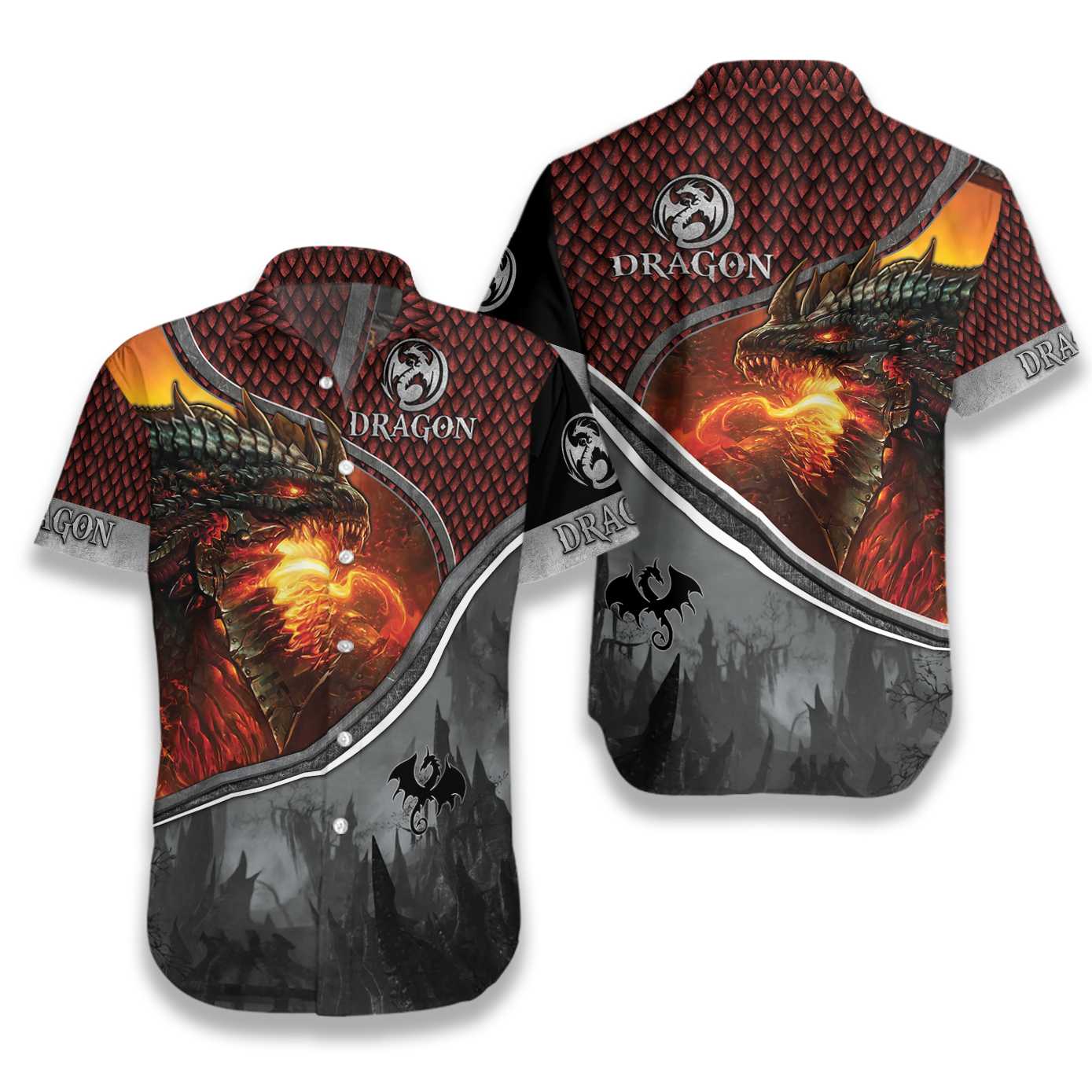 Magic Fire Dragon Hawaiian Shirt