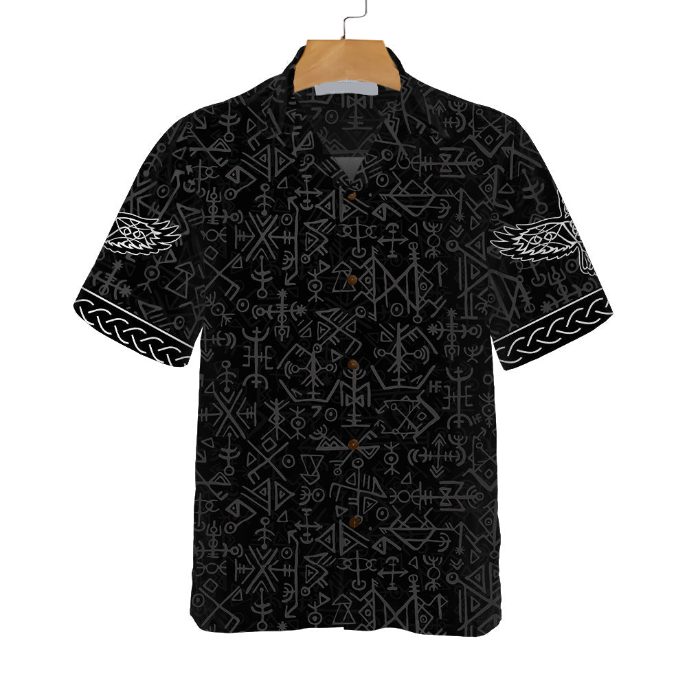 Magic Viking Symbol Ethnic Norse Seamless Pattern Hawaiian Shirt