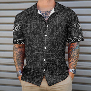 Magic Viking Symbol Ethnic Norse Seamless Pattern Hawaiian Shirt