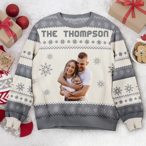 Custom Photo The Family 2 - Christmas Gift For Your Family - Personalized Ugly Sweatshirt