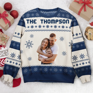 Custom Photo The Family 2 - Christmas Gift For Your Family - Personalized Ugly Sweatshirt