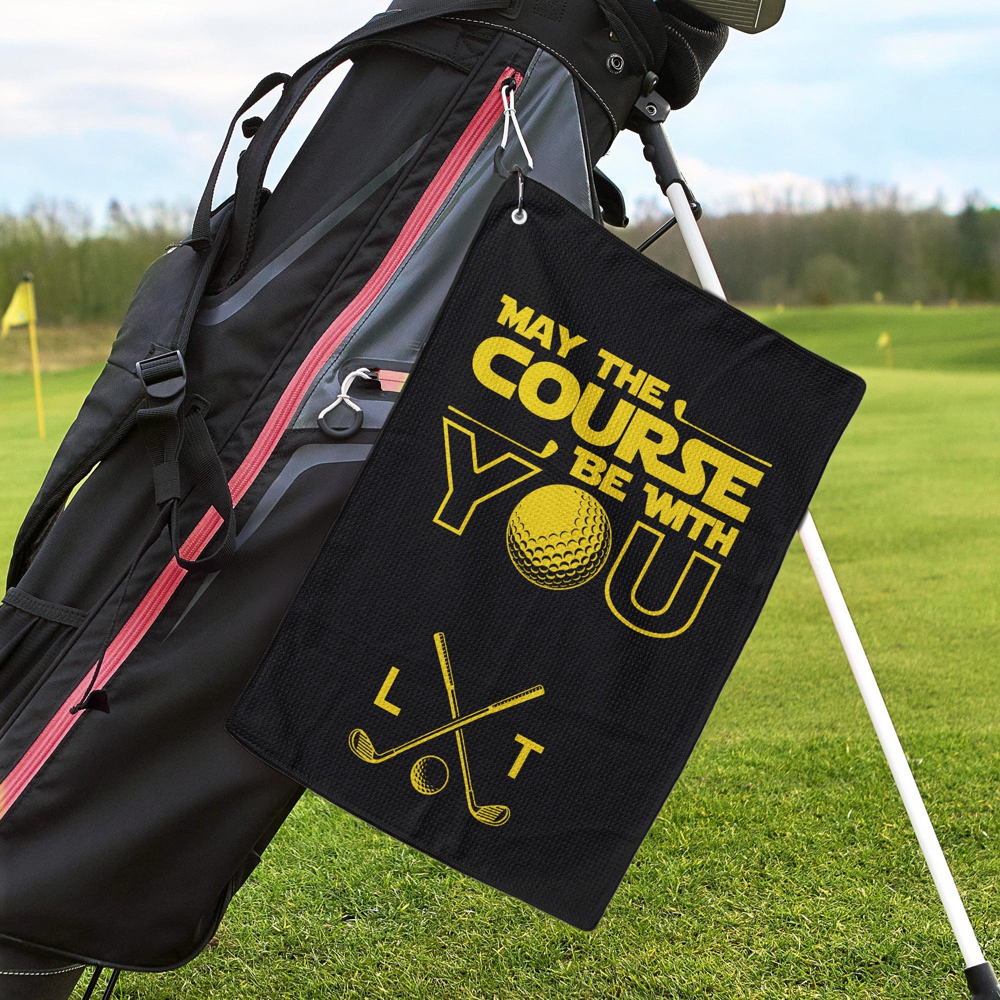 May The Course Be With You Custom Name For Men_ Golfers_ Husband_ Buddies Personalized Golf Towel_2