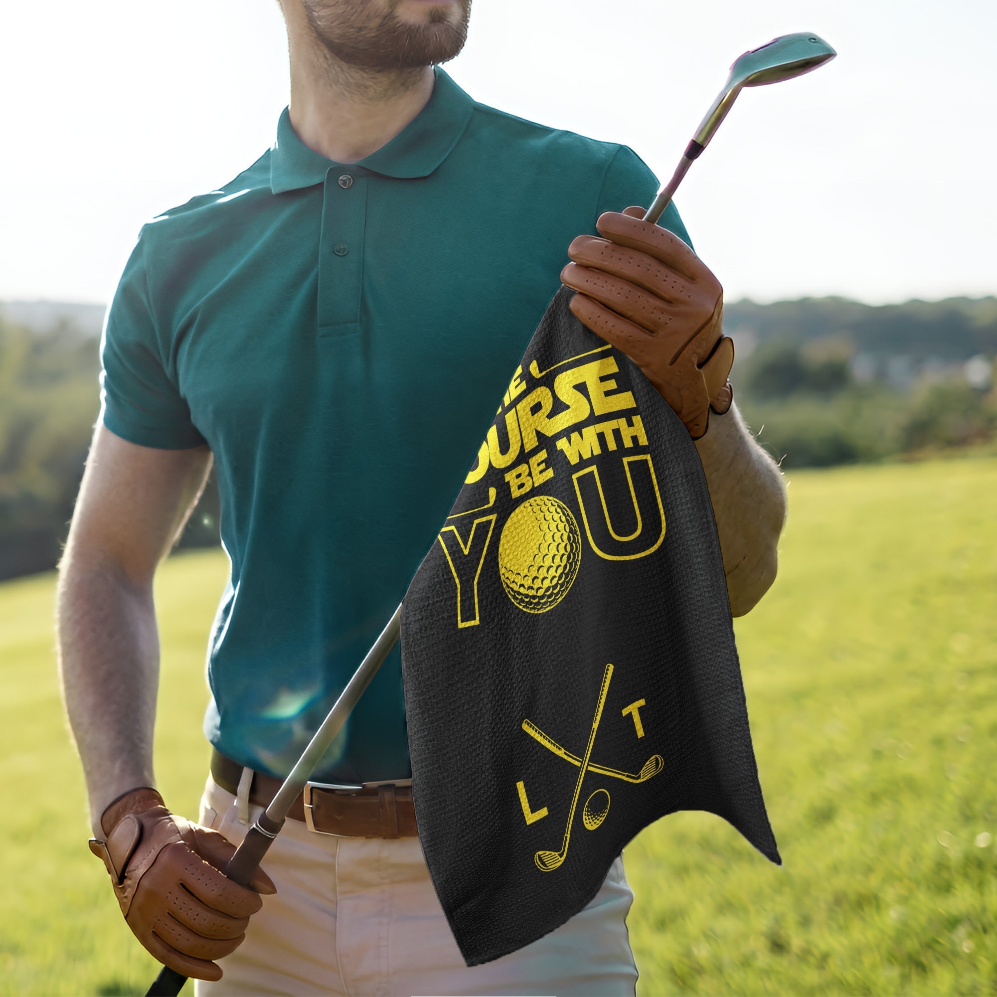 May The Course Be With You Custom Name For Men_ Golfers_ Husband_ Buddies Personalized Golf Towel_4