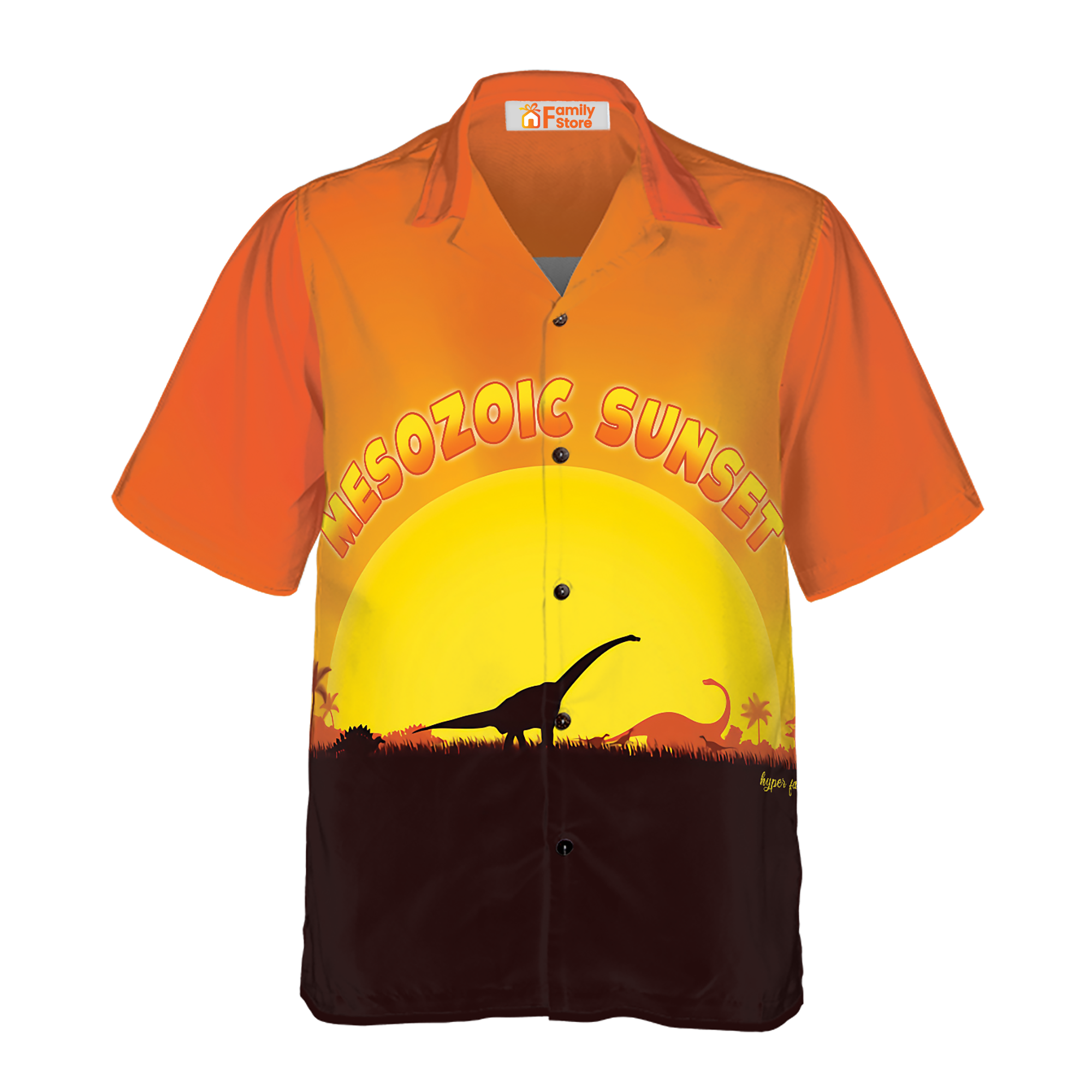 Mesozoic Sunset Dinosaur Hawaiian Shirt