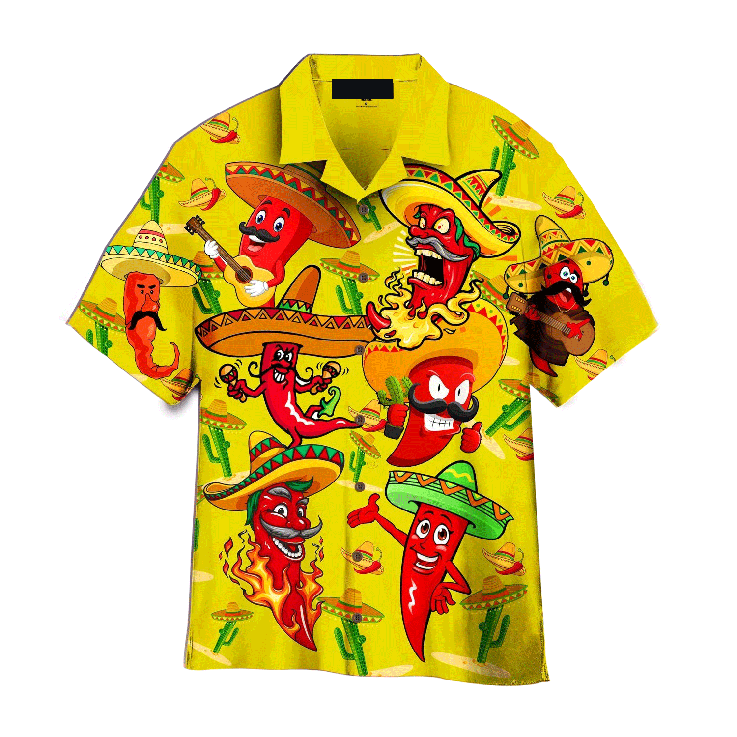 Mexican Chili Cinco De Mayo Yellow Aloha Hawaiian Shirts For Men, Women