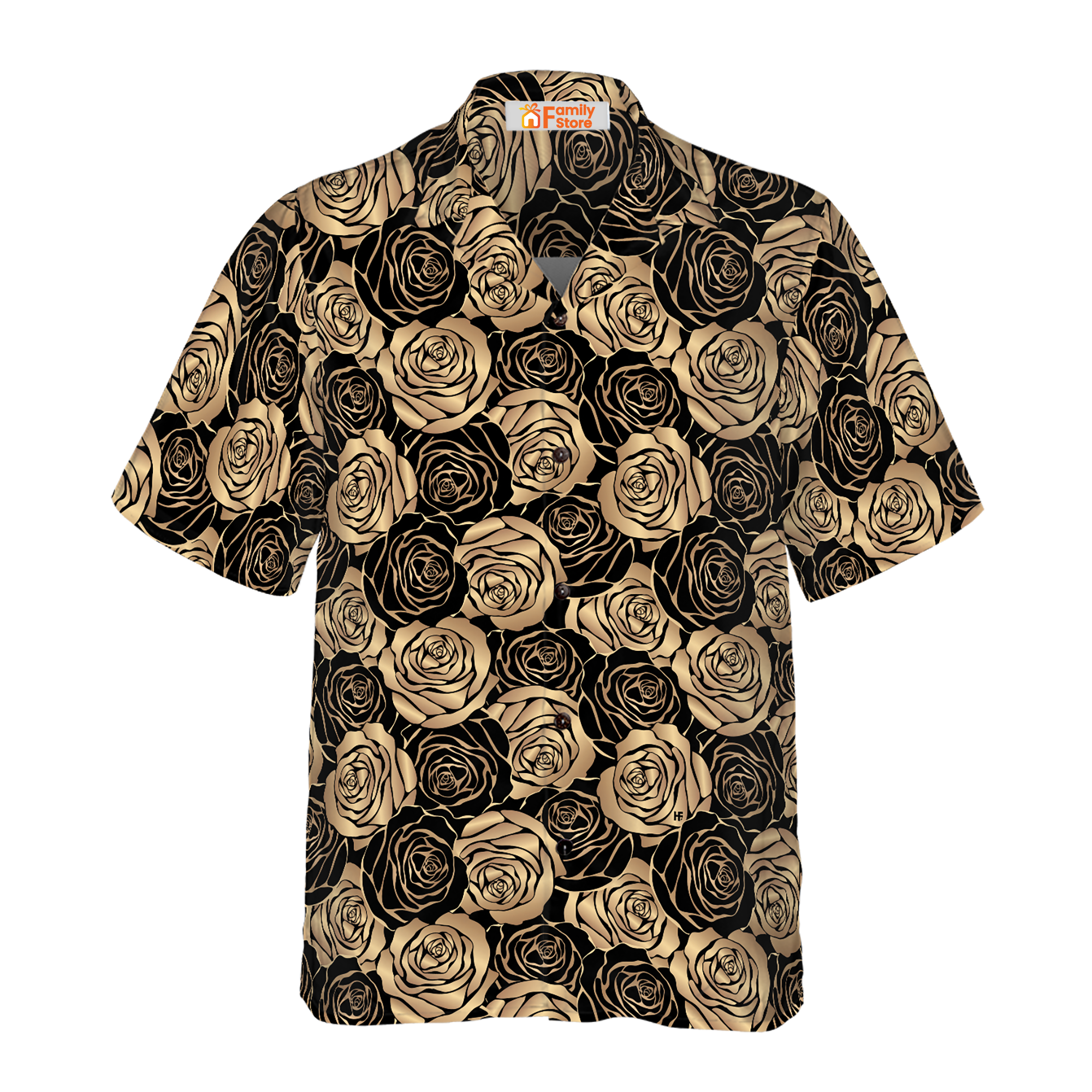 Midnight Rose Gold Hawaiian Shirt