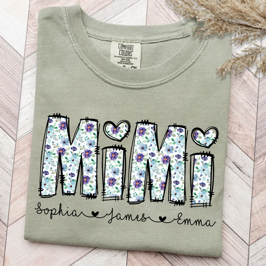 Mimi Shirt with Grandkids Names _E2_80_93 Cute Floral Design for Grandma 10 F3pVy