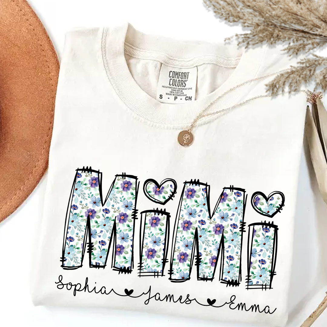 Mimi Shirt with Grandkids Names _E2_80_93 Cute Floral Design for Grandma 11 QfCGO