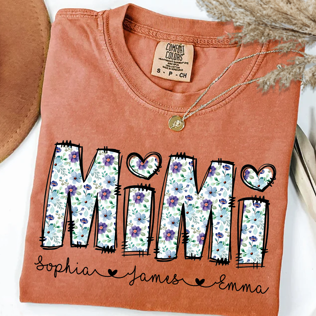 Mimi Shirt with Grandkids Names _E2_80_93 Cute Floral Design for Grandma 5 CiXM8
