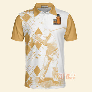 FamilyStore Orange Argyle Pattern Golf - Men Polo Shirt