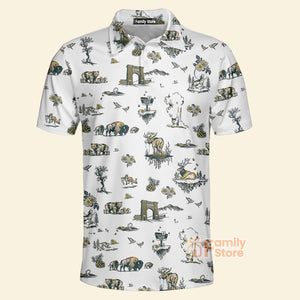 FamilyStore Yellowstone National Park Pattern - Men Polo Shirt