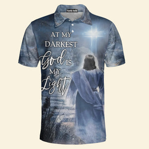 At My Darkest God Is My Light Polo Shirt For Men