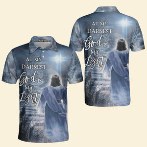 At My Darkest God Is My Light Polo Shirt For Men