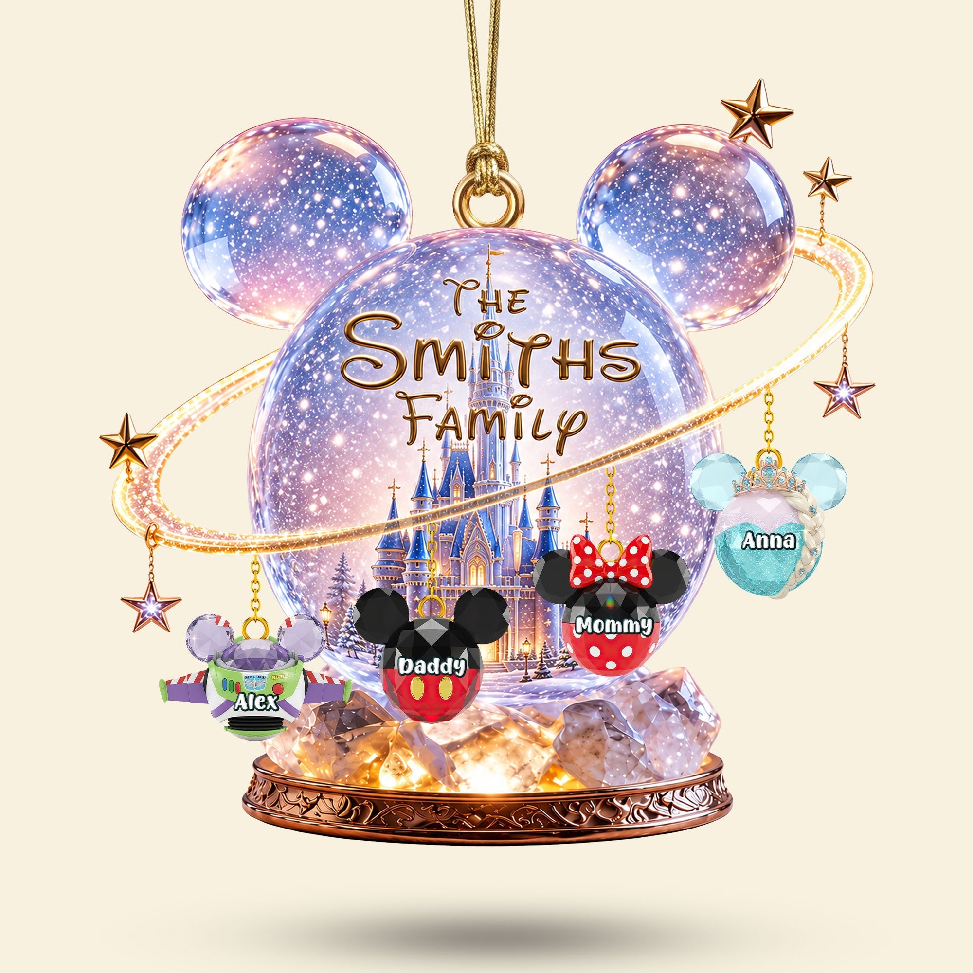 LA02. DSNY Christmas Family Castle  Gifts For Family - Personalized Ornament