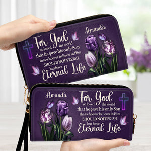 For God So Loved The World - Thoughtful Gift For Christians - Personalized Clutch Purses - AT4080933