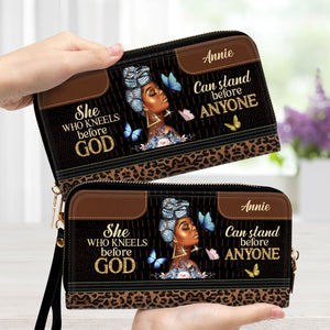 She Who Kneels Before God Can Stand Before Anyone - Personalized Clutch Purses - AT4081456