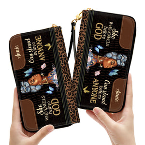 She Who Kneels Before God Can Stand Before Anyone - Personalized Clutch Purses - AT4081456