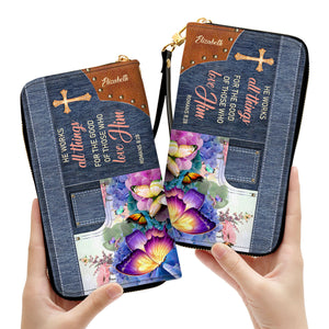 He Works All Things For The Good Of Those Who Love Him - Personalized Clutch Purses - AT4080712