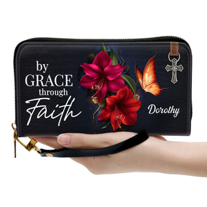 By Grace Through Faith - Thoughtful Gift For Christians - Personalized Clutch Purses - AT4080732