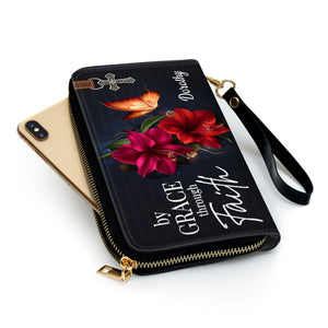 By Grace Through Faith - Thoughtful Gift For Christians - Personalized Clutch Purses - AT4080732