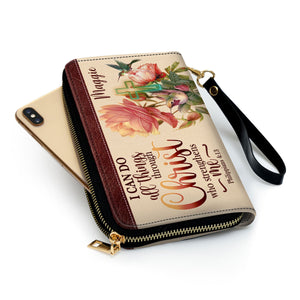 I Can Do All Things Through Christ Philippians 413 Humming Bird And Cross - Thoughtful Gift For Christians - Personalized Clutch Purses - AT4080923