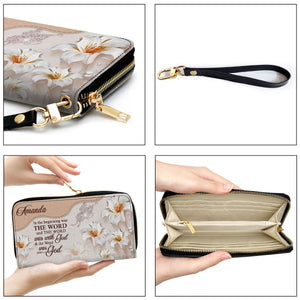 Lily In The Beginning Was The Word - Awesome Personalized Clutch Purses - AT4081409