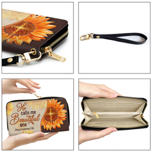 He Calls Me Beautiful One Fancy Sunflower - Thoughtful Gift For Christians - Personalized Clutch Purses - AT4080743