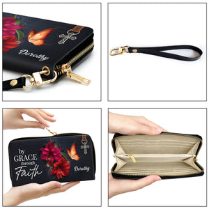 By Grace Through Faith - Thoughtful Gift For Christians - Personalized Clutch Purses - AT4080732