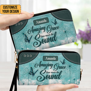 Lovely Dandelion - Amazing Grace - Scripture Gifts For Women Of God - Personalized Clutch Purses - AT4081328