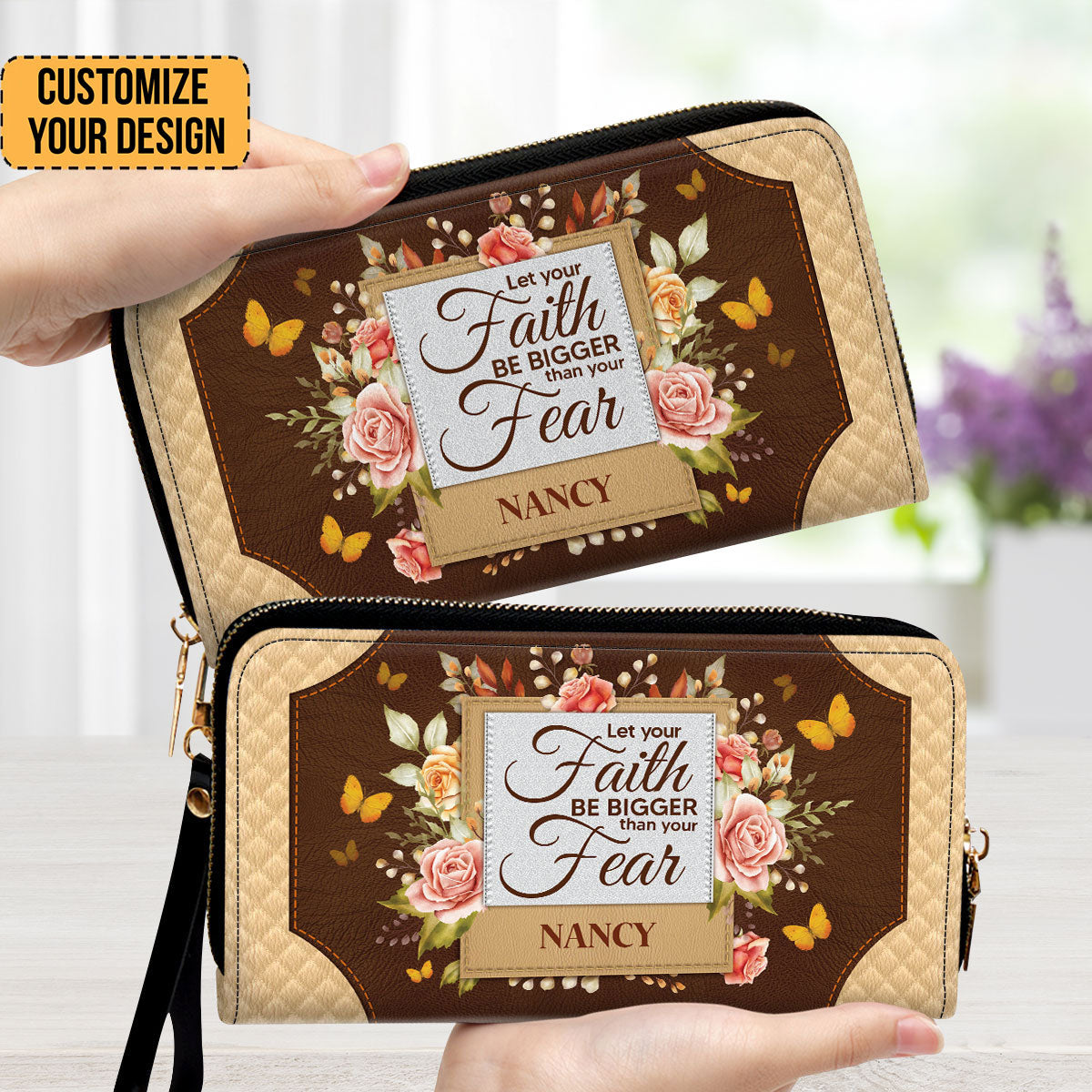 Let Your Faith Be Bigger Than Your Fear - Thoughtful Gift For Christians - Personalized Clutch Purses - AT4080721