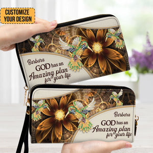 God Has An Amazing Plan For Your Life - Elegant Personalized Bird And Flower Clutch Purses - AT4080745