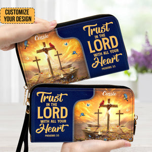 Trust In The Lord With All Your Heart - Thoughtful Gift For Christians - Personalized Clutch Purses - AT4081447