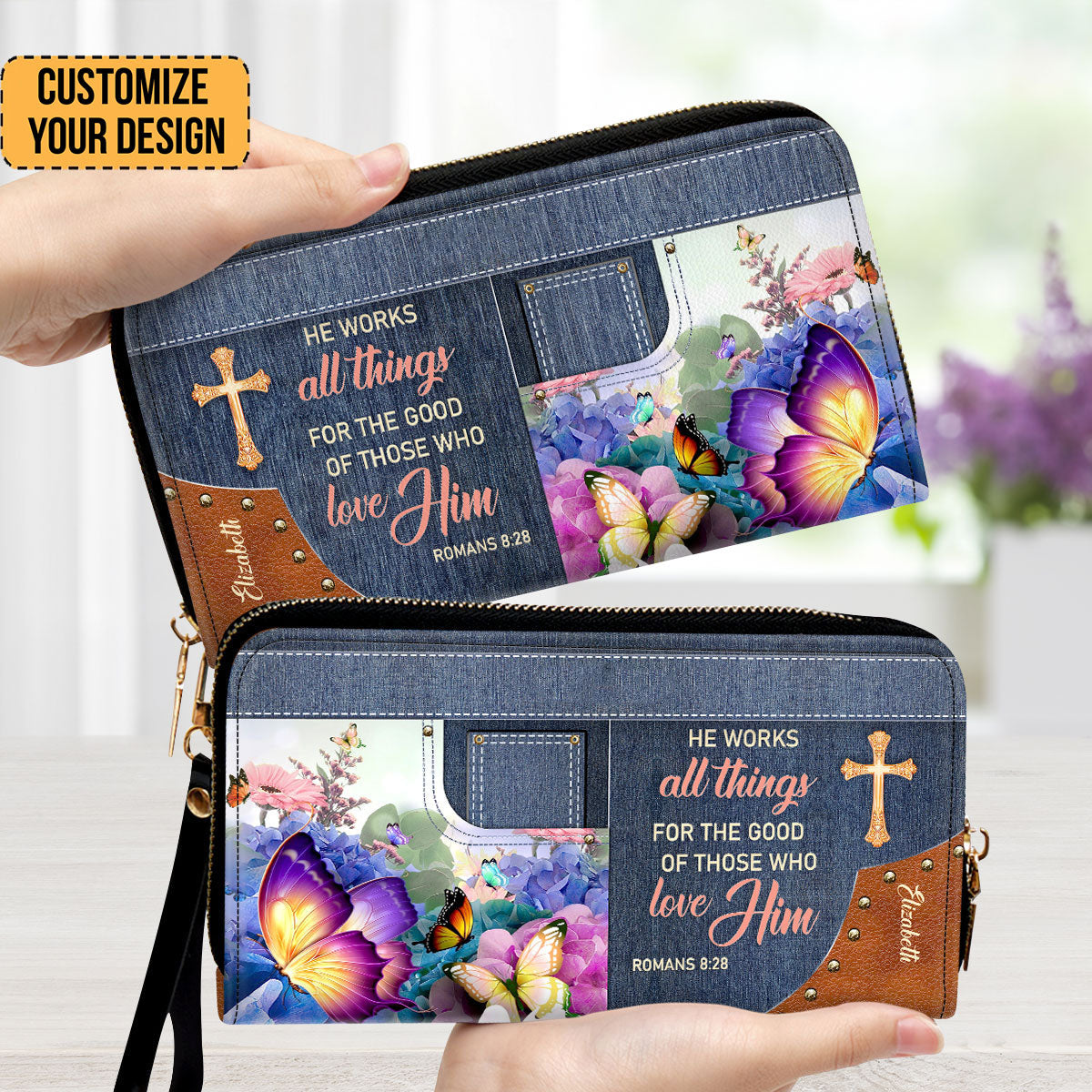 He Works All Things For The Good Of Those Who Love Him - Personalized Clutch Purses - AT4080712