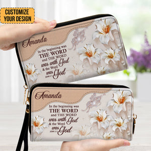 Lily In The Beginning Was The Word - Awesome Personalized Clutch Purses - AT4081409