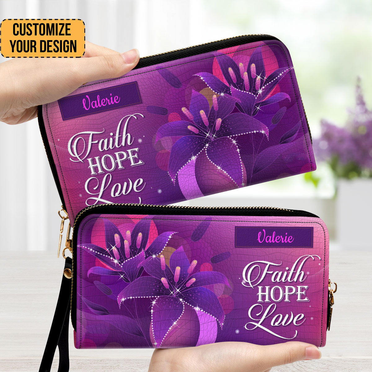 Faith, Hope, Love - Thoughtful Gift For Christians - Personalized Clutch Purses - AT4080716