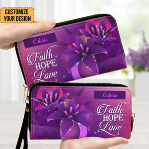 Faith, Hope, Love - Thoughtful Gift For Christians - Personalized Clutch Purses - AT4080716