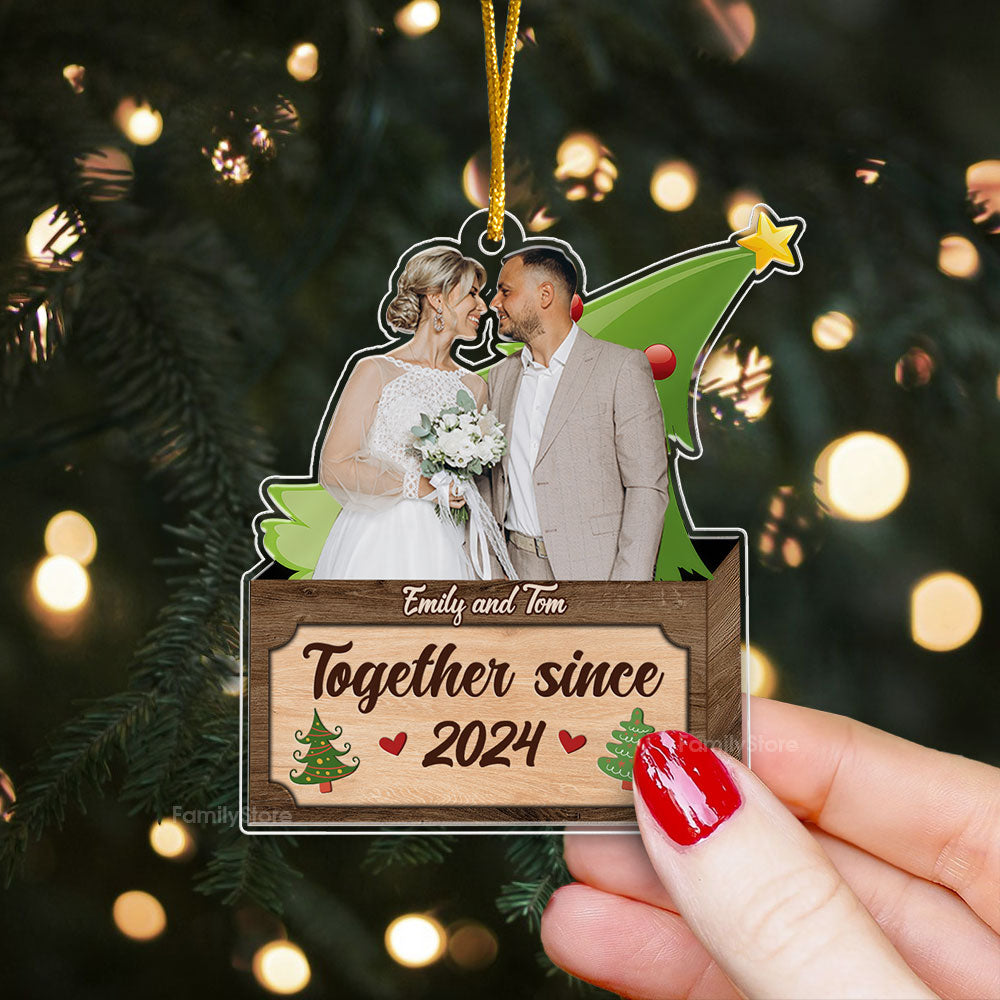 Custom Photo Christmas Couple From Our First Kiss Till Our Last Breath - Gift for Couples - Personalized Acrylic Ornament NH96