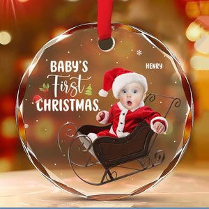 Baby 1st Christmas - Personalized Glass Ornament - Christmas Gift For Mom, Dad, Family Members NA94