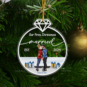 Our First Christmas Married - Gift for Couples - Personalized Acrylic Ornament - CL30 NH96