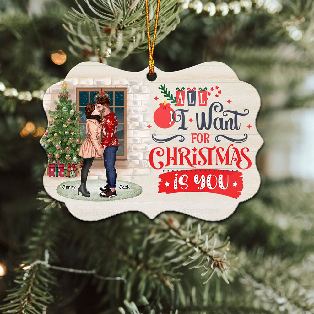 All I Want For Christmas Is You - Gift for Couples - Personalized Wood Ornament - CL30 NH96