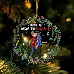 Meet Me Under The Mistletoe - Gift for Couples - Personalized Acrylic Ornament - CL30 NH96