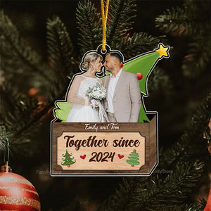 Custom Photo Christmas Couple From Our First Kiss Till Our Last Breath - Gift for Couples - Personalized Acrylic Ornament NH96