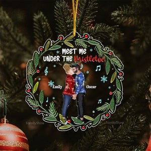 Meet Me Under The Mistletoe - Gift for Couples - Personalized Acrylic Ornament - CL30 NH96