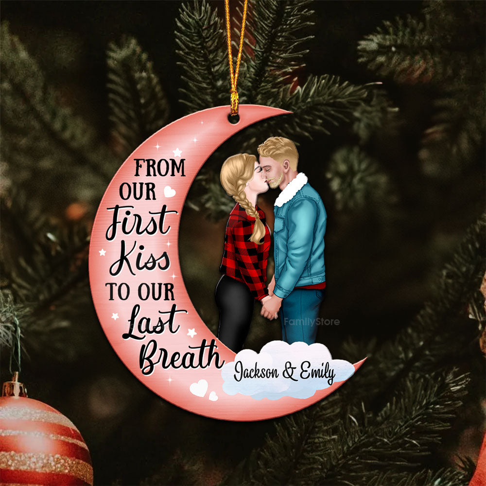 From Our First Kiss - Gift for Couples - Personalized Wood Ornament - CL30 NH96