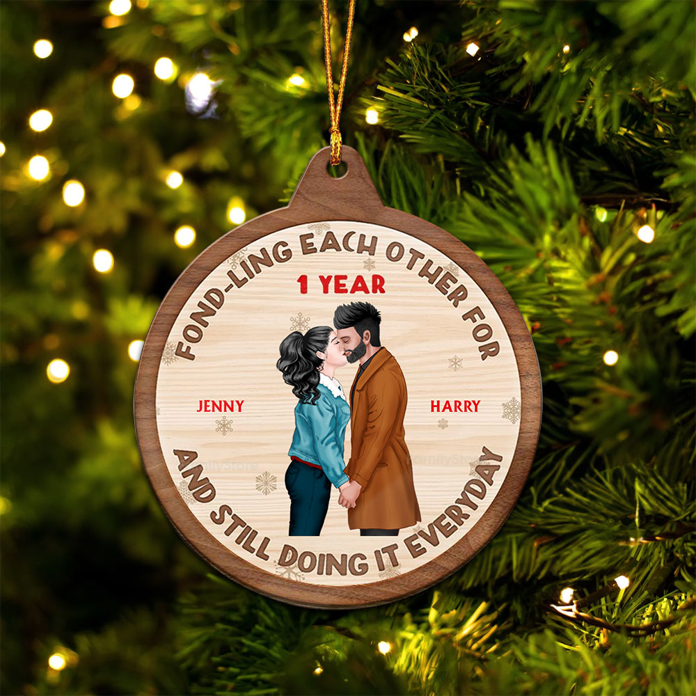 Fondling Each Other For Years - Gift for Couples - Personalized Wood Ornament - CL30 NH96