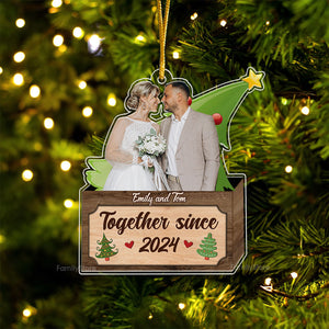 Custom Photo Christmas Couple From Our First Kiss Till Our Last Breath - Gift for Couples - Personalized Acrylic Ornament NH96