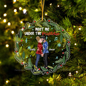 Meet Me Under The Mistletoe - Gift for Couples - Personalized Acrylic Ornament - CL30 NH96